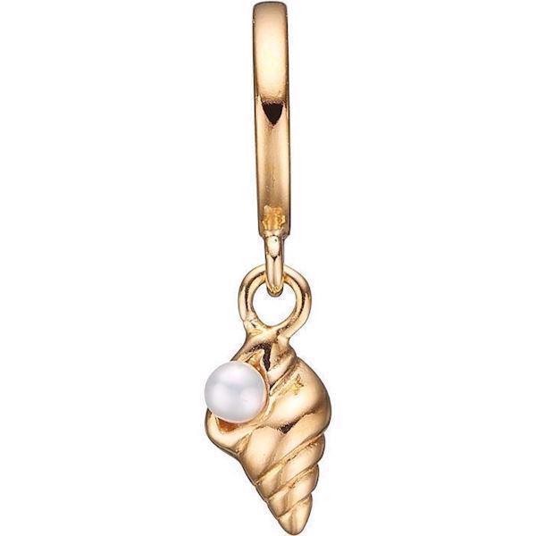 Image of Sea Shell forgyldt sølv Collect læderarmbånds charm smykke fra Christina Collect